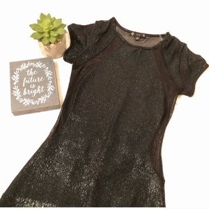 Nwt Black Sparkly Mesh Back Bodycon dress